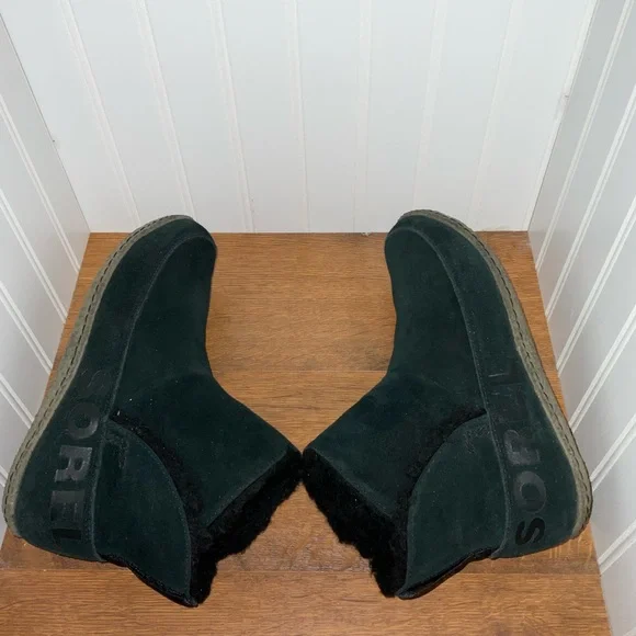 Sorel Sage Nakiska Faux Fur Lined Slipper Booties Size 8 - Picture 5 of 8
